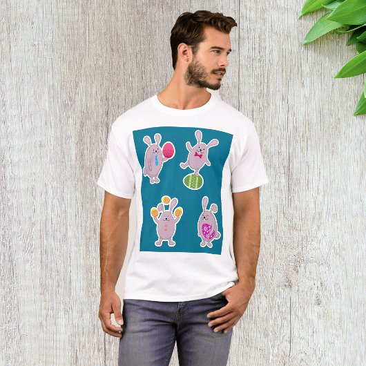 イースター・バニーセットとカラフルな卵 Tシャツ