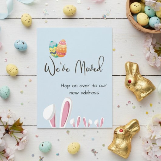 イースター・バニー引越しのお知らせ 新住所 案内ポストカード