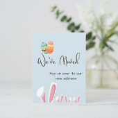 イースター・バニー引越しのお知らせ 新住所 案内ポストカード (スタンド正面)