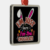 イースター・バニー私はチョコレートの為にここに来た メタルオーナメント (右)