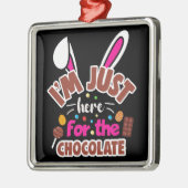 イースター・バニー私はチョコレートの為にここに来た メタルオーナメント (左)