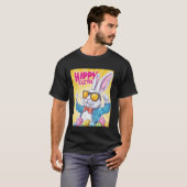イースター・バニー・イースターエッグ ポップアート風 イースター Tシャツ (正面フル)
