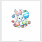 イースター バニー エッグ 自閉症 アウェアネス パズル Funny シール (シート)