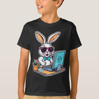 イースター+バニー+コンピューター+ビデオ+ゲーム+愛好家+1 Tシャツ