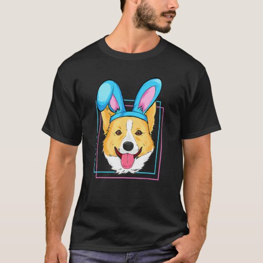 イースター・バニー・コーギー・ドッグ・イースターコーギー Tシャツ (正面)