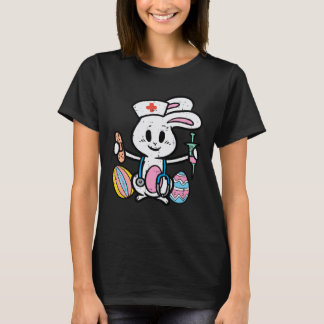 イースター+バニー+ナース+聴診器+かわいい+うさぎ+スクラブT Tシャツ