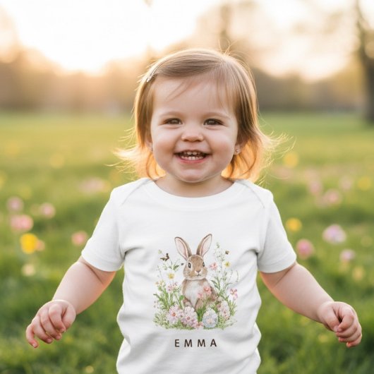 イースター・バニー ベビー 名前入りTシャツ ベビーTシャツ