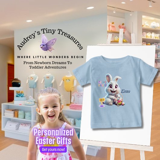 イースター バニー ベビー Tシャツ 名入れ
