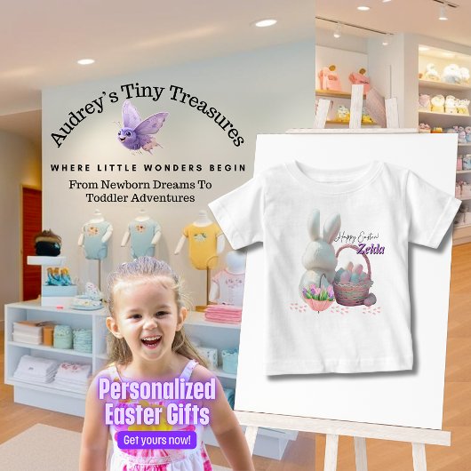 イースター バニー ベビー Tシャツ 名入れ