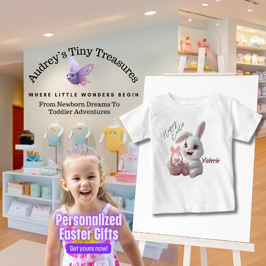 イースター バニー ベビー Tシャツ 名入れ