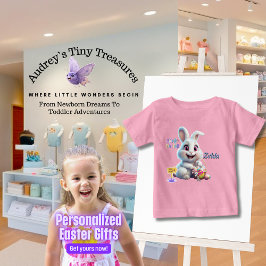 イースター・バニー・ベビーTシャツ 名入れ ベビーTシャツ
