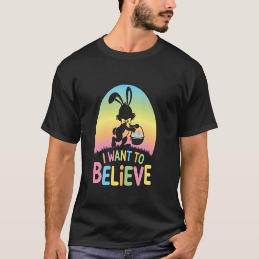 イースター バニー 信じたい キッズ メンズ レディース Tシャツ (正面)