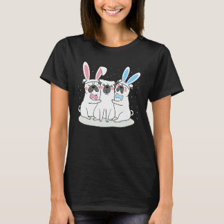 イースター・パグ うさぎの耳 パグドッグ Tシャツ