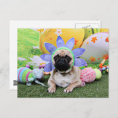 イースター – パグ – ルイエ シーズンポストカード (正面/裏面)