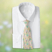 イースター パッチワーク パステル ウサギ 卵とギンガム ネクタイ