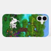 イースター – パピー・カポと蝶 iPhoneケース (裏面横)