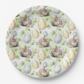 イースター パーティー ウサギのお祝い ペーパープレート (正面)
