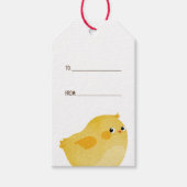 イースター パーティ と小さな黄色のひよこ ギフトタグ (正面)