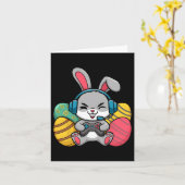 イースター ビデオゲーム ウサギの卵 ゲーム ゲーマー少年 男性 カード (黄色い花)