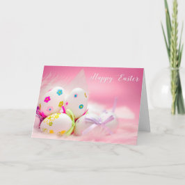 イースター- "ピンクのかわいらしい卵" -カスタマイズ シーズンカード