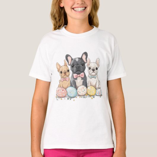 イースター フレンチブルドッグ Tシャツ (正面)