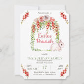 イースター ブランケット ウサギ フラワー ヴィネ フレーム 招待状 (正面)