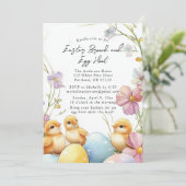 イースター・ブランチと卵の宝探しへの招待 招待状 (スタンド正面)