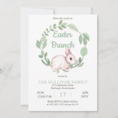 イースター・ブランチのウサギの花輪 招待状 (正面)