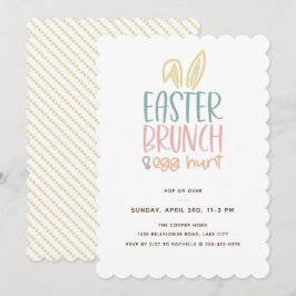 イースター・ブランチの卵の宝探し ウサギの耳 招待状