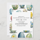 イースター・ブランチ&イースターエッグ・ハント| かわいいウサギのイースターエッグ 招待状 (裏面)