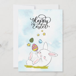 イースター・ブランチ＆イースターエッグ・ハント| かわいいウサギのイースターエッグ 招待状