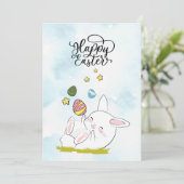 イースター・ブランチ&イースターエッグ・ハント| かわいいウサギのイースターエッグ 招待状 (スタンド正面)