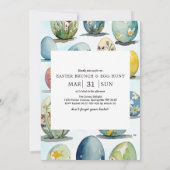 イースター・ブランチ&イースターエッグ・ハント| かわいいウサギのイースターエッグ 招待状 (裏面)