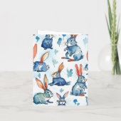 イースター・ブランチ＆イースターエッグ・ハント | 水彩のウサギ ノートカード (裏面)