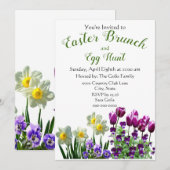 イースター・ブランチ＆イースター・エッグ・ハントの休日招待状 招待状 (正面/裏面)