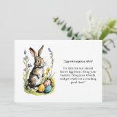 イースター・ブランチ&イースター・エッグ・ハント| ワイルドフラワーのバニー 招待状 (スタンド正面)