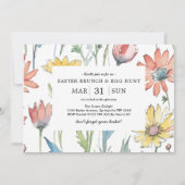 イースター・ブランチ&イースター・エッグ・ハント| ワイルドフラワーのバニー 招待状 (裏面)