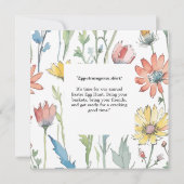 イースター・ブランチ＆イースター・エッグ・ハント| ワイルドフラワーのバニー 招待状 (裏面)