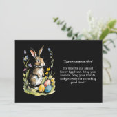 イースター・ブランチ＆イースター・エッグ・ハント| ワイルドフラワーのバニー 招待状 (スタンド正面)