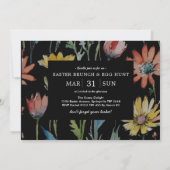 イースター・ブランチ＆イースター・エッグ・ハント| ワイルドフラワーのバニー 招待状 (裏面)