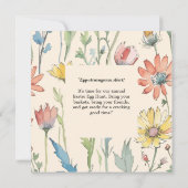 イースター・ブランチ＆イースター・エッグ・ハント| ワイルドフラワーのバニー 招待状 (裏面)