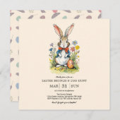 イースター・ブランチ&イースター・エッグ・ハント| ワイルドフラワーのバニー 招待状 (正面/裏面)