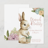 イースター・ブランチ＆バブルリー招待状 パステルウサギ 招待状 (正面/裏面)