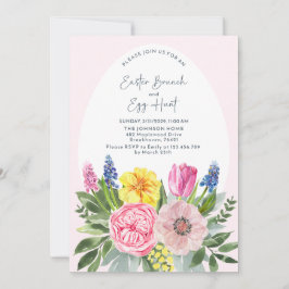 イースター ブルックと卵の水彩画 招待状