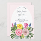 イースター ブルックと卵の水彩画 招待状 (正面/裏面)