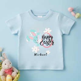イースター ブルー うさぎ オリジナルTシャツ