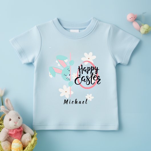 イースター ブルー うさぎ オリジナルTシャツ
