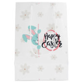 イースター ブルー ウサギ パーソナライズ ギフトバッグ (裏面)