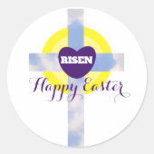 イースター ブルー スカイ クロス 復活の日 ラウンドシール (正面)