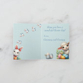イースター ベイビー アニマルズ イースター フォールド ホリデー カード (内部)